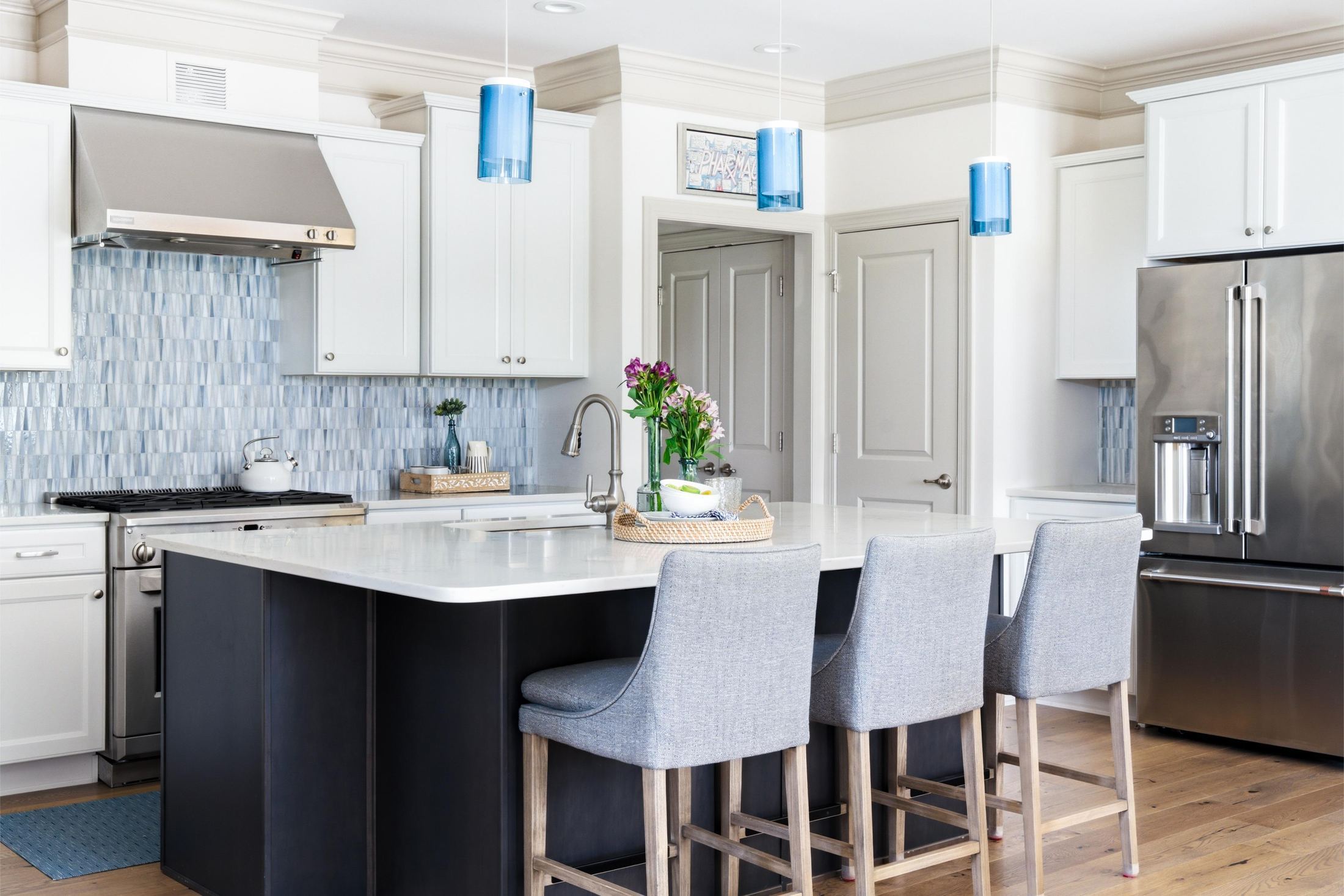 gourmet kitchen with center island at 1 Aldrich Court